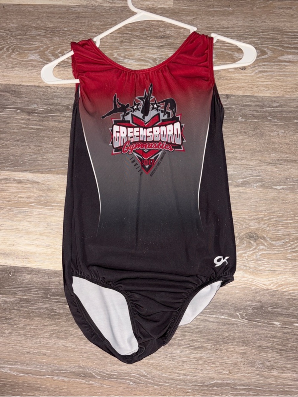 GK Red and Black Greensboro Gymnastics One-Piece